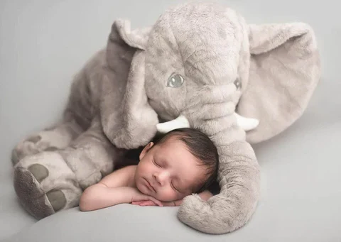Oreiller peluche câlin éléphant tout doux pour bébé