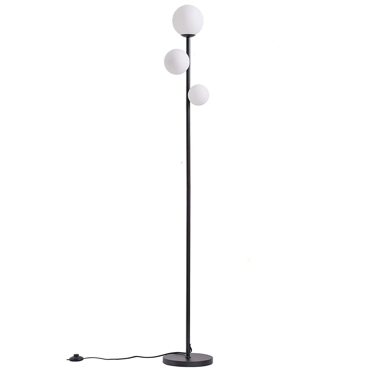 Contemporary 3-Light Round Ball Acrylic and Iron Standing Floor Lamp for Bedroom
