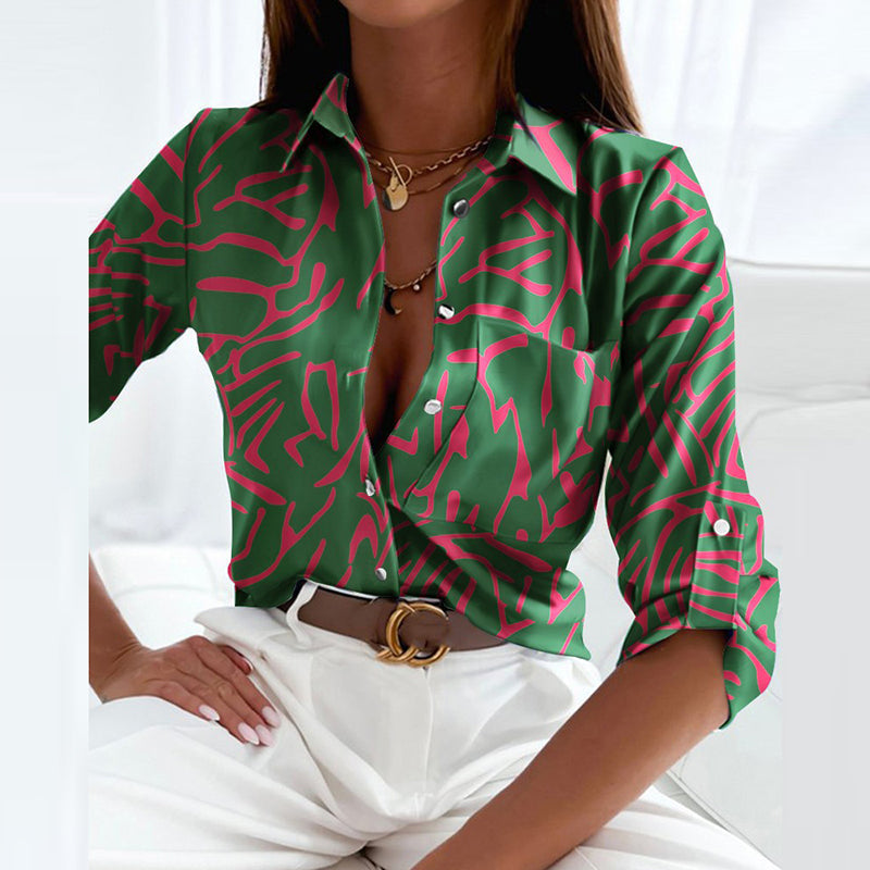 Davy Blouse with Lapel Collar