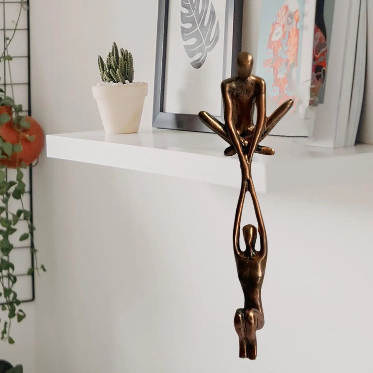Davy | Couple Sculpture for Home Decor | Balanced Figures Decorative Accent
