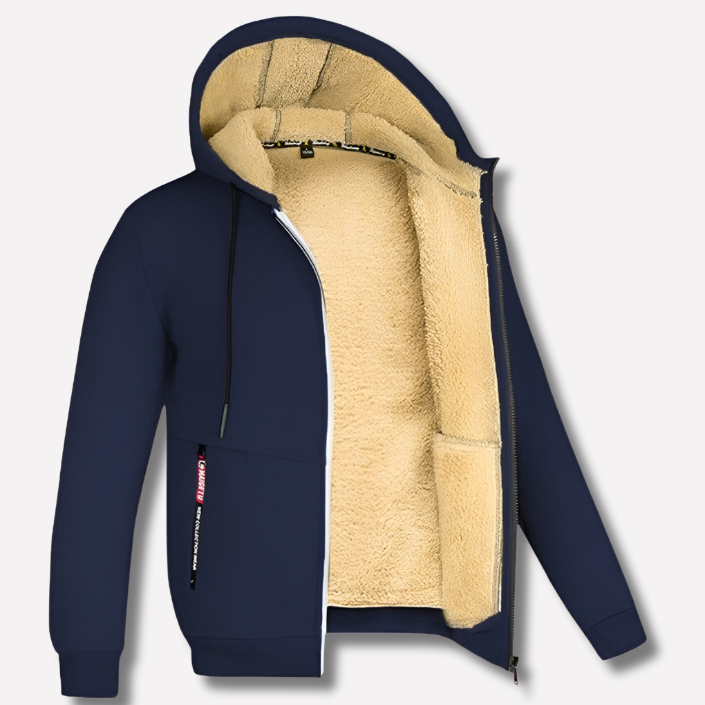 Davy | Men's Fleece Hoodie with Sherpa Lining