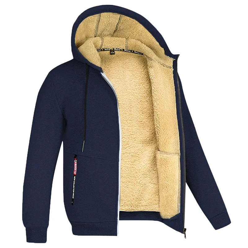 Davy | Men's Fleece Lined Zip Hoodie with Sherpa Lining