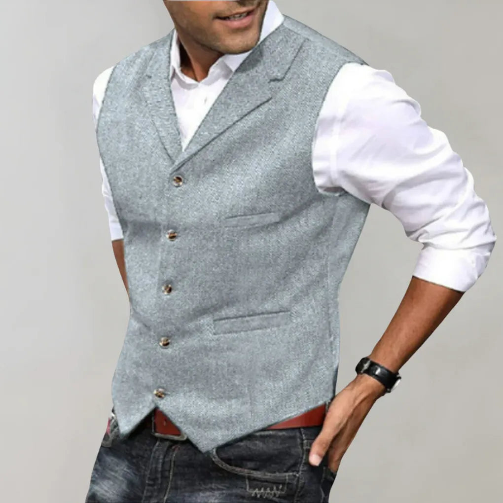Davy | Men's Herringbone Suit Vest