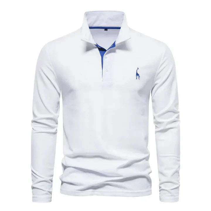 Davy | Men's Long-Sleeve Embroidered Polo Shirt