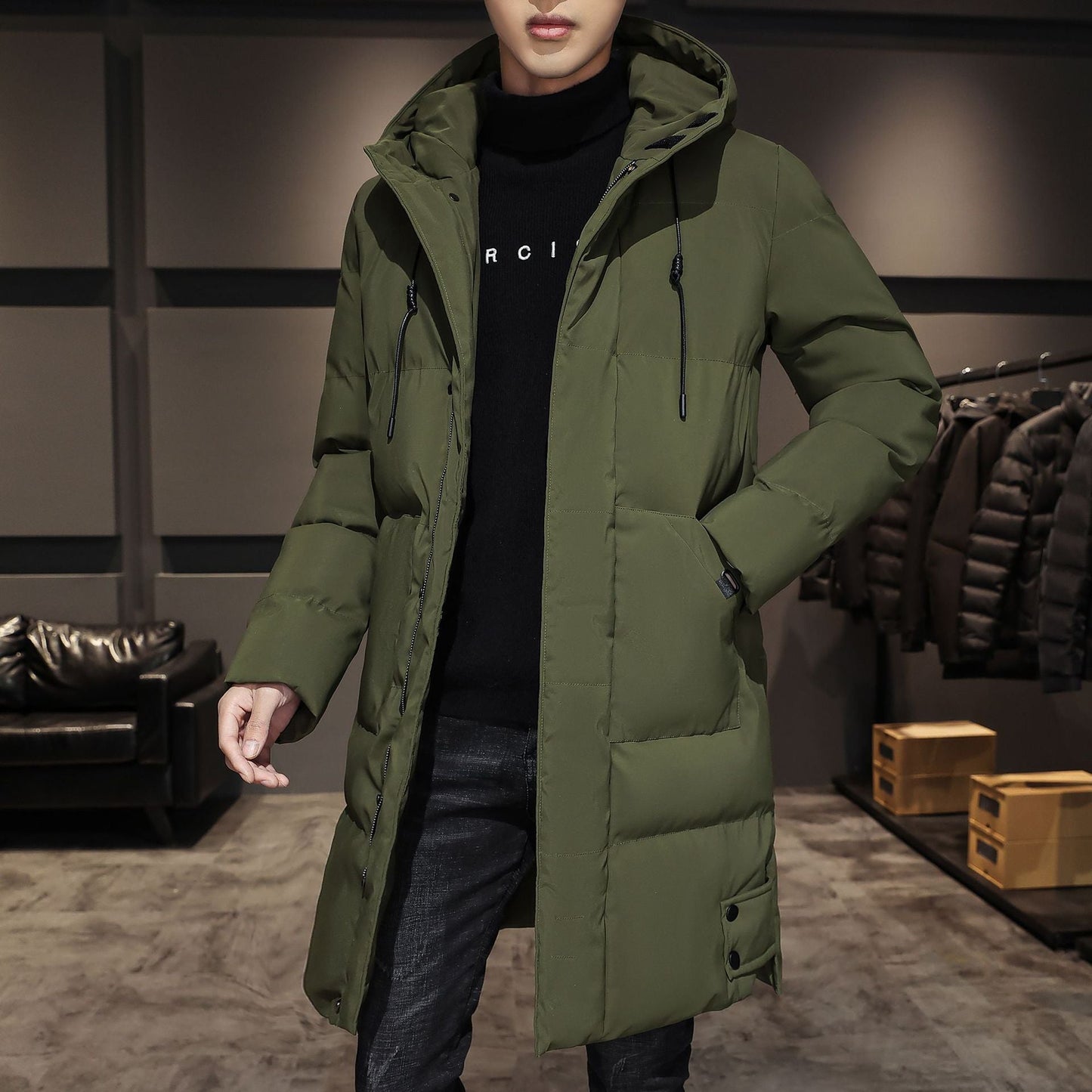 Davy | Men's Padded Parka Coat with Hood