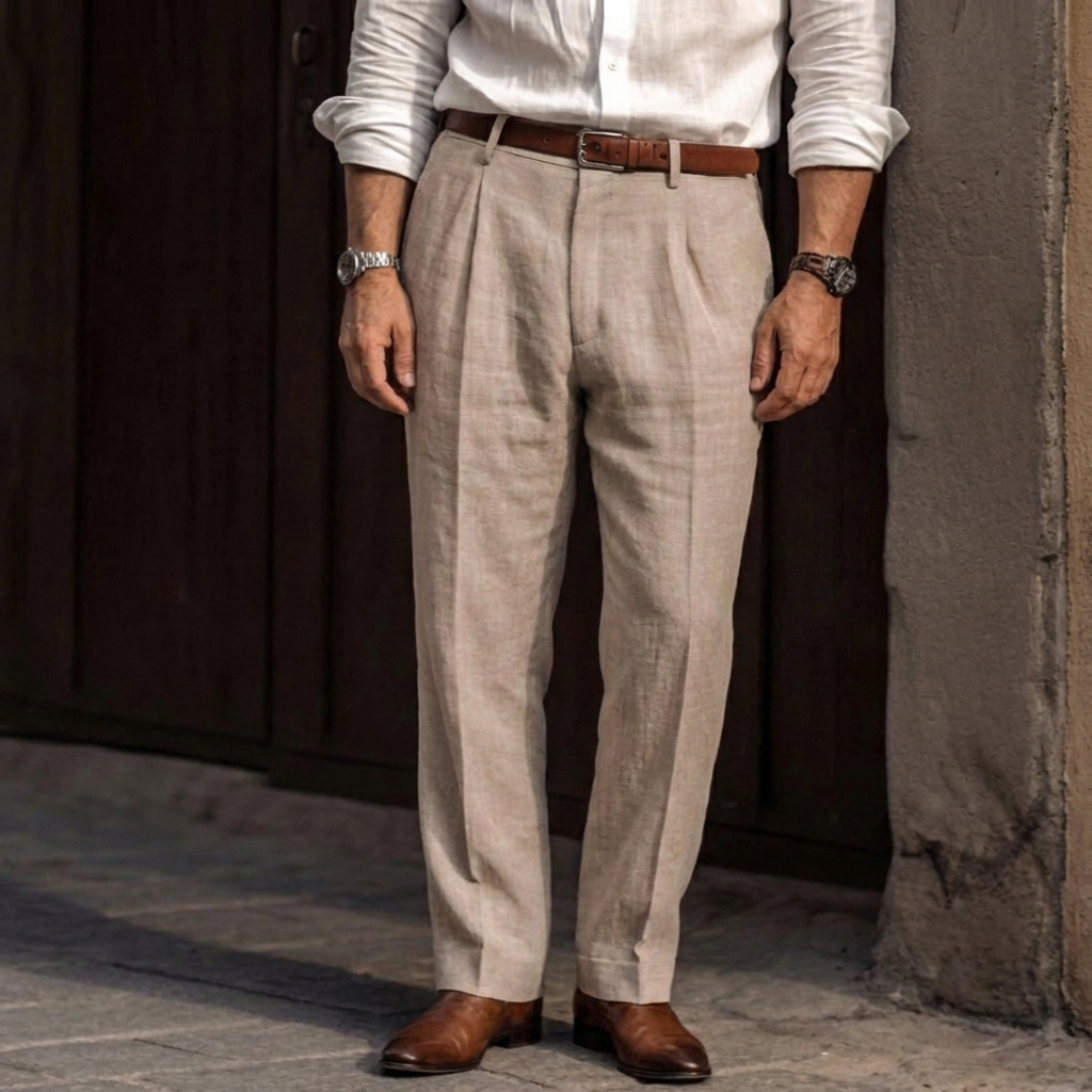 Davy | Men's Pleated High Waist Trousers