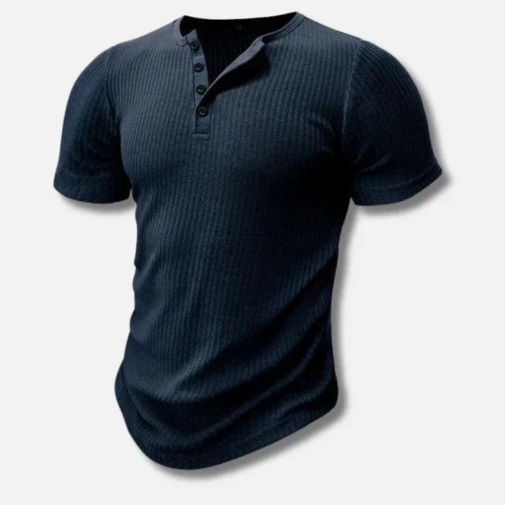 Davy | Men's Ribbed Henley T-Shirt