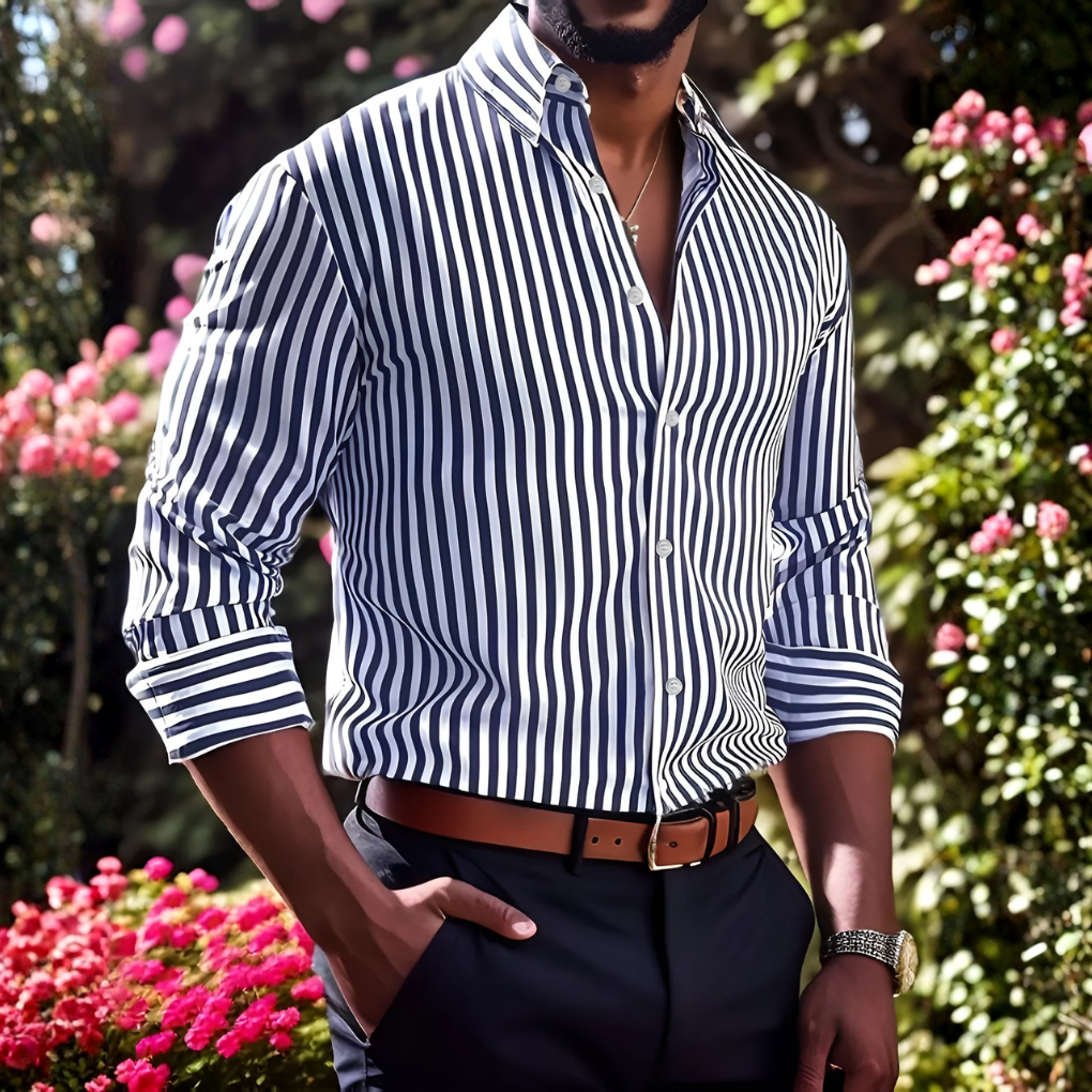 Davy | Men's Striped Button-Up Shirt