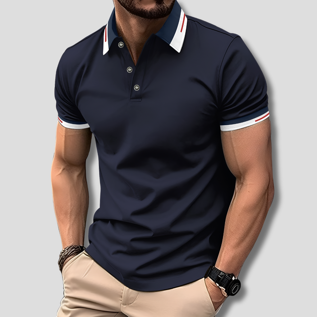 Davy | Men's Striped Collar Polo Shirt