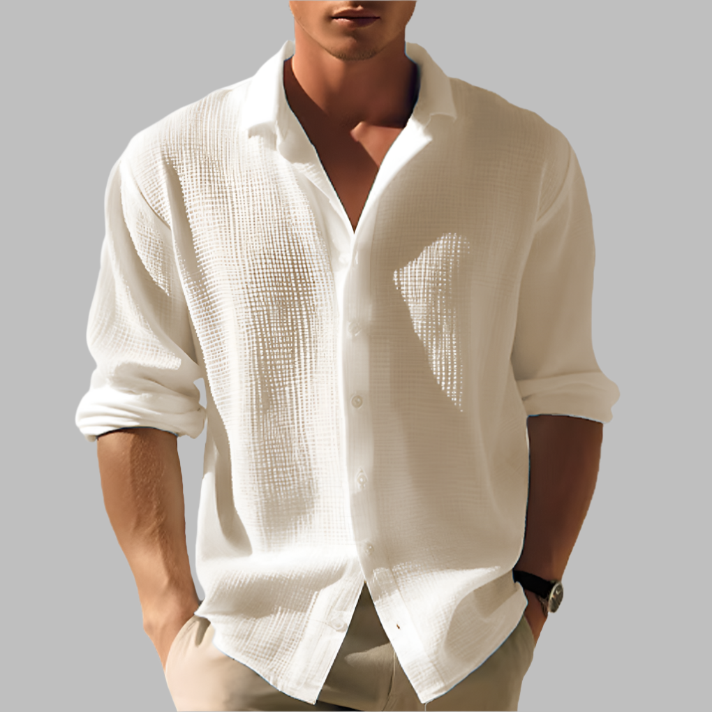 Davy | Men's Textured Long Sleeve Casual Shirt