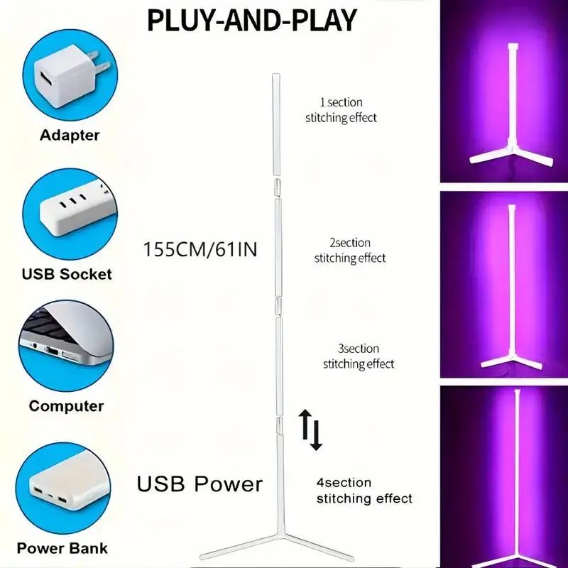Davy | Modern Floor Lamp - Minimalist Corner Lighting with App Control