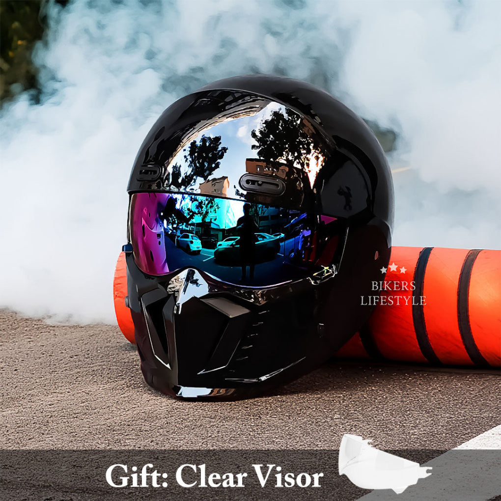 Davy | Motorcycle Full Face Helmet with Built-in Visor