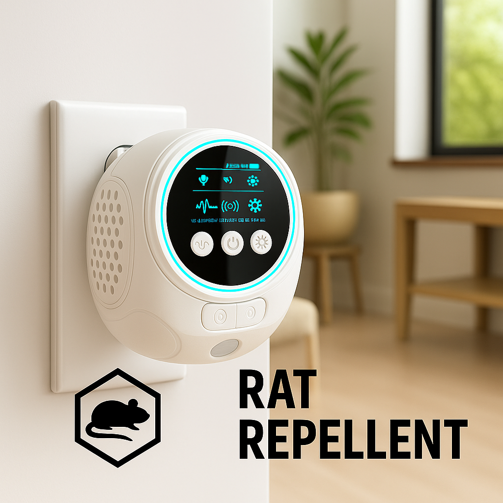 Davy | Plug-In Ultrasonic Rat Repellent | Chemical Free. Quiet & Covers up to 3200 square feet for indoor and outdoor use