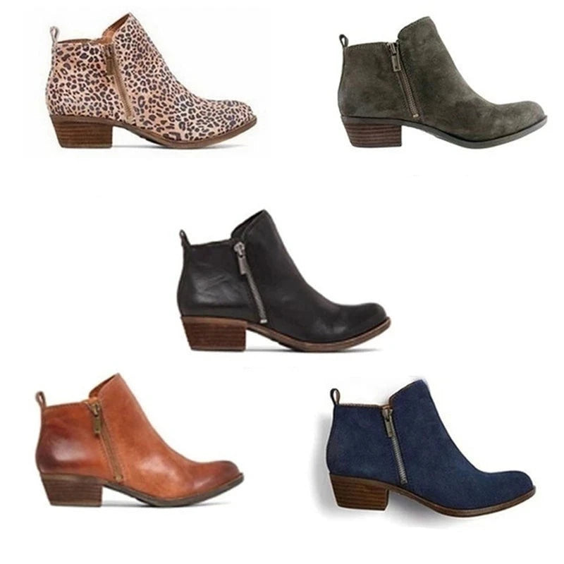 Davy | Women's Ankle Boots With Side Zipper