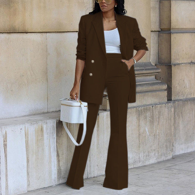 Davy | Women's Blazer and Trouser Set with Gold Buttons