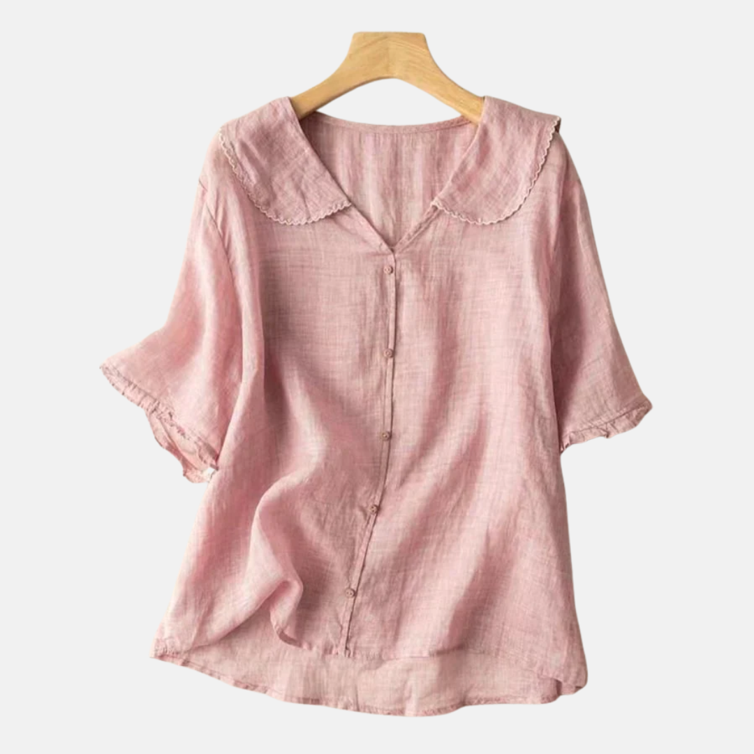Davy | Women's Button-Front Shirt with Doll Collar