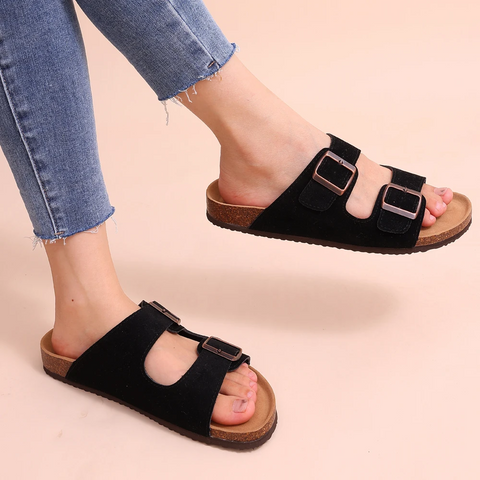 Davy | Women's Comfort Slides with Cork Footbed
