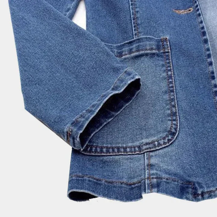 Davy | Women's Denim Blazer with Flap Pockets