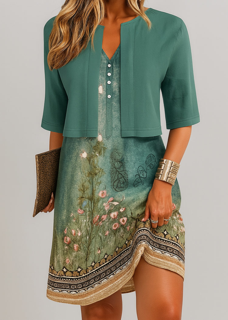 Davy | Women's Floral Two Piece Dress Set