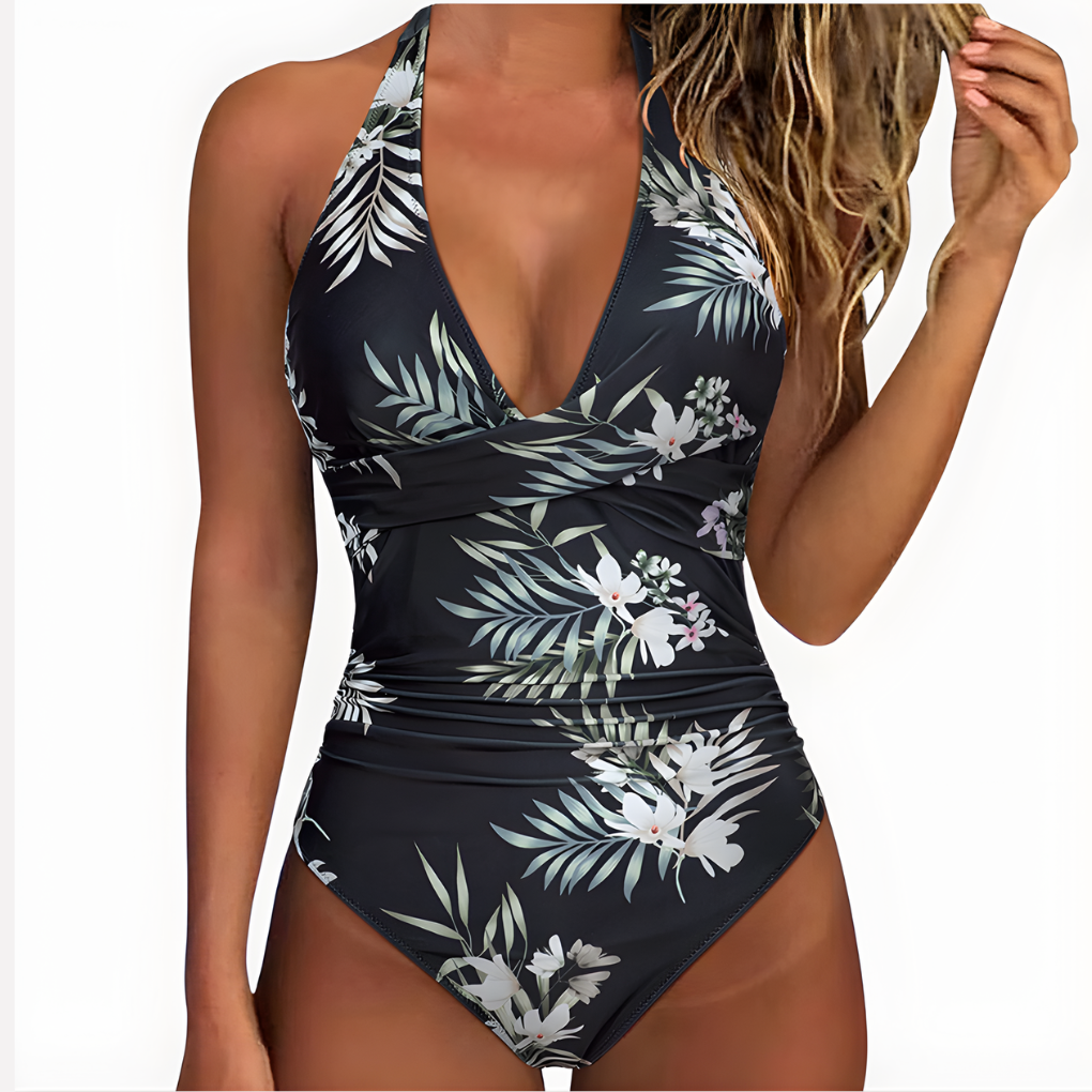 Davy | Women's Halter Neck One-Piece Swimsuit with Twist Front