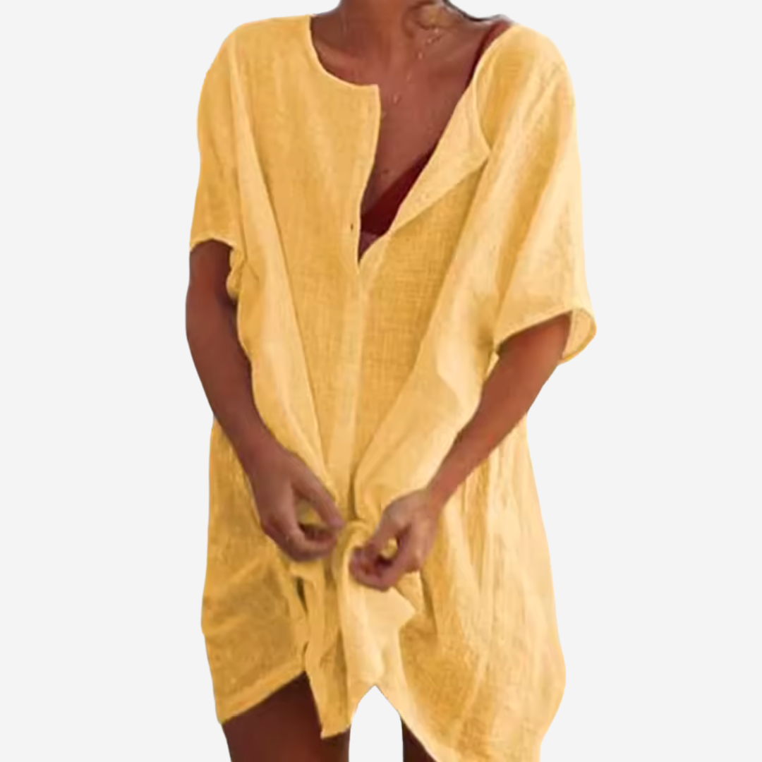 Davy | Women's Loose Beach Tunic Button-Down Cover-Up