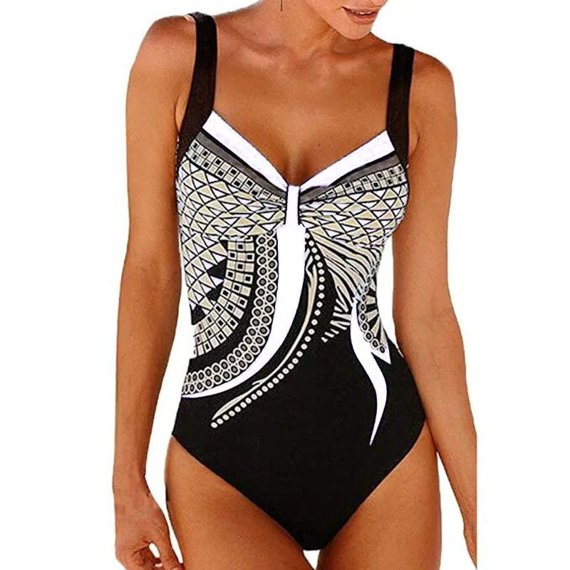 Davy | Women's Printed One-Piece Swimsuit with Geometric Design