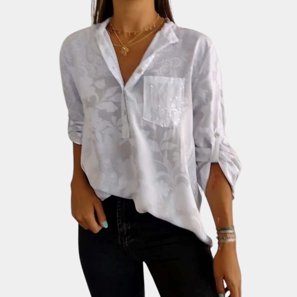 Davy | Women's Textured Button-Up Blouse