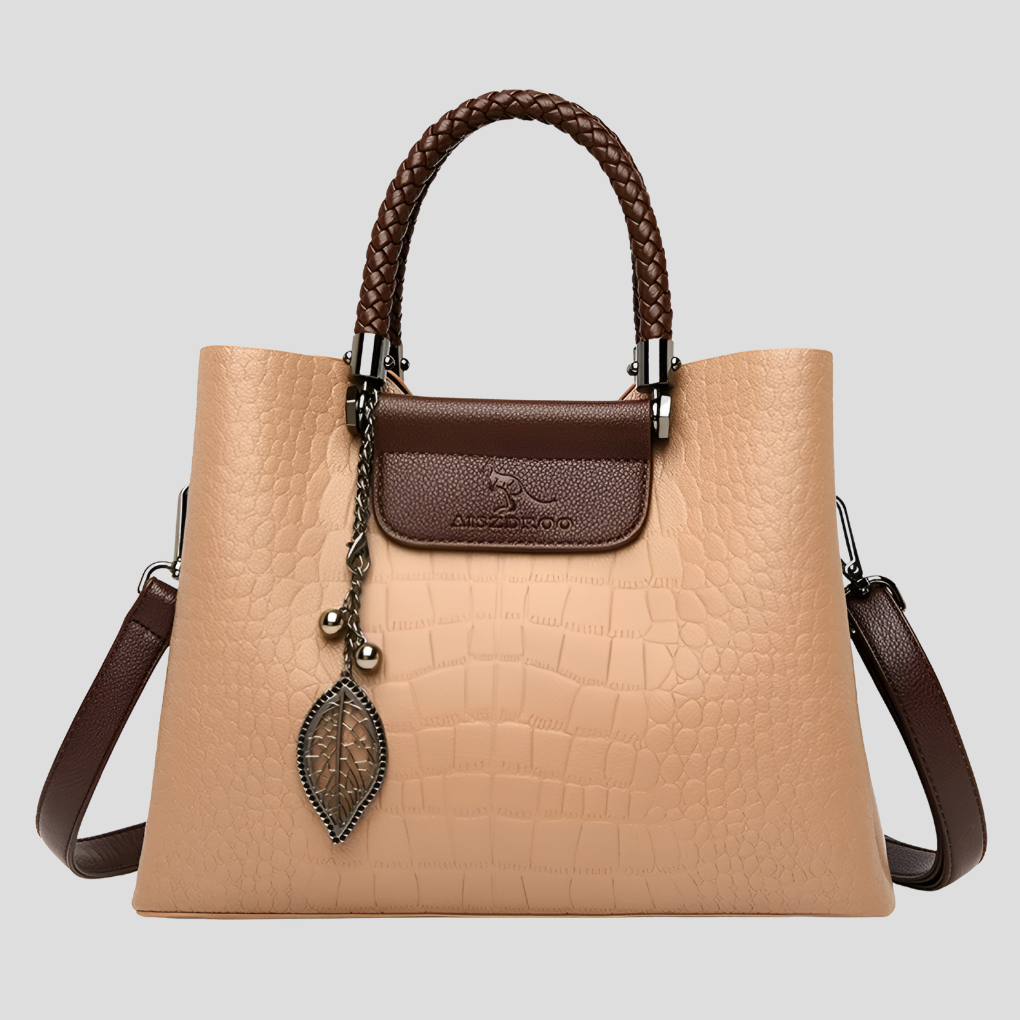 Davy | Women's Textured Tote Bag with Braided Handles
