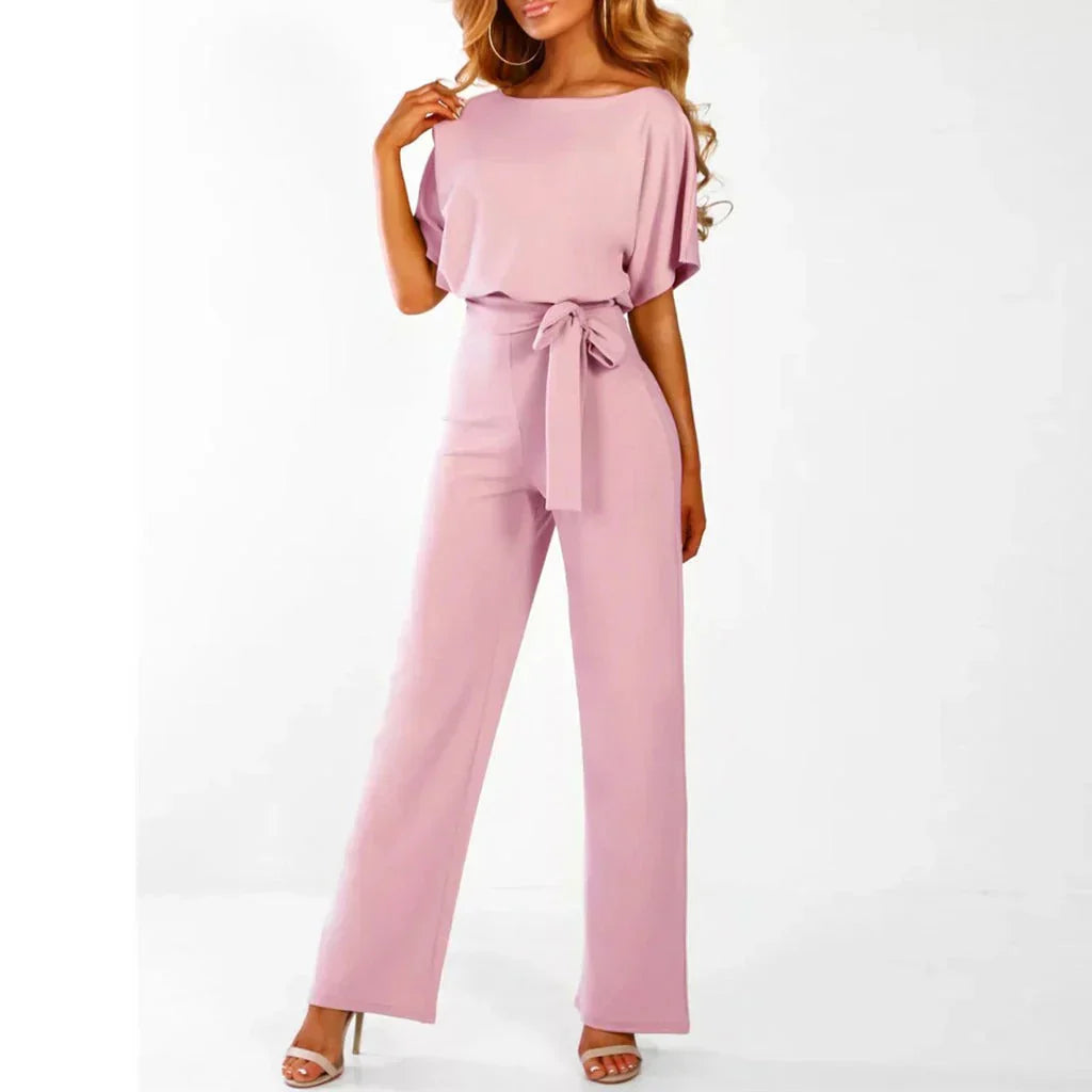 Davy | Women's Wide Leg Jumpsuit with Tie Waist