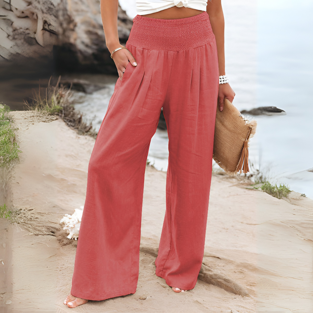 Davy | Women's Wide-Leg Smocked Waist Pants
