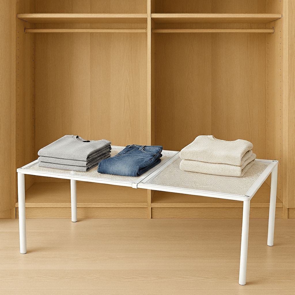 Expandable 2-Tier Closet Shelf - Tool-Free Assembly