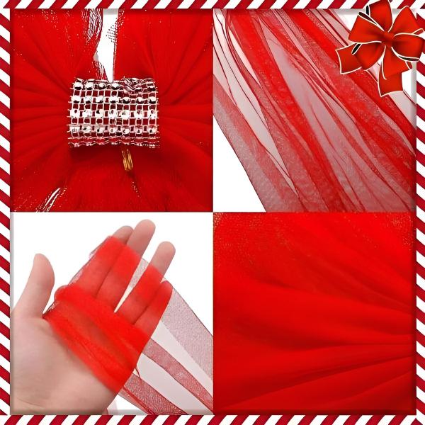 Grand nœud rouge festif - Parfait pour votre porte