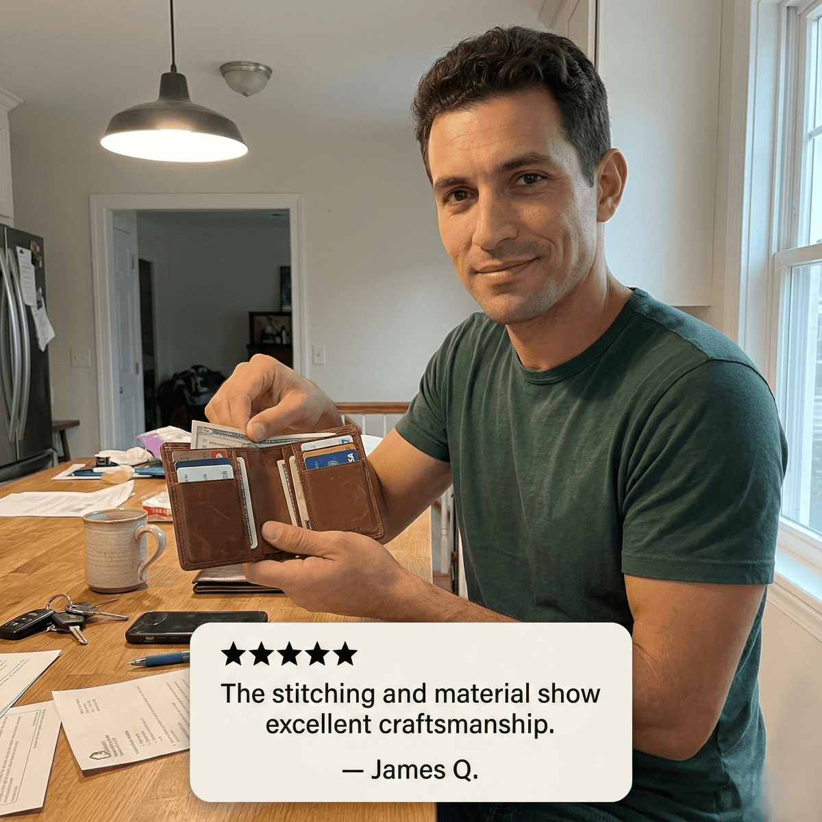 Handmade Genuine Leather RFID-Blocking Wallet