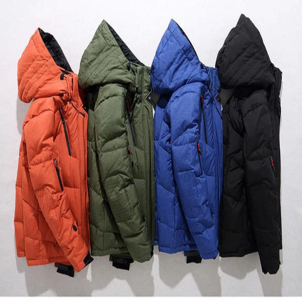Insulated Duck Down Winter Jacket with Removable Hood