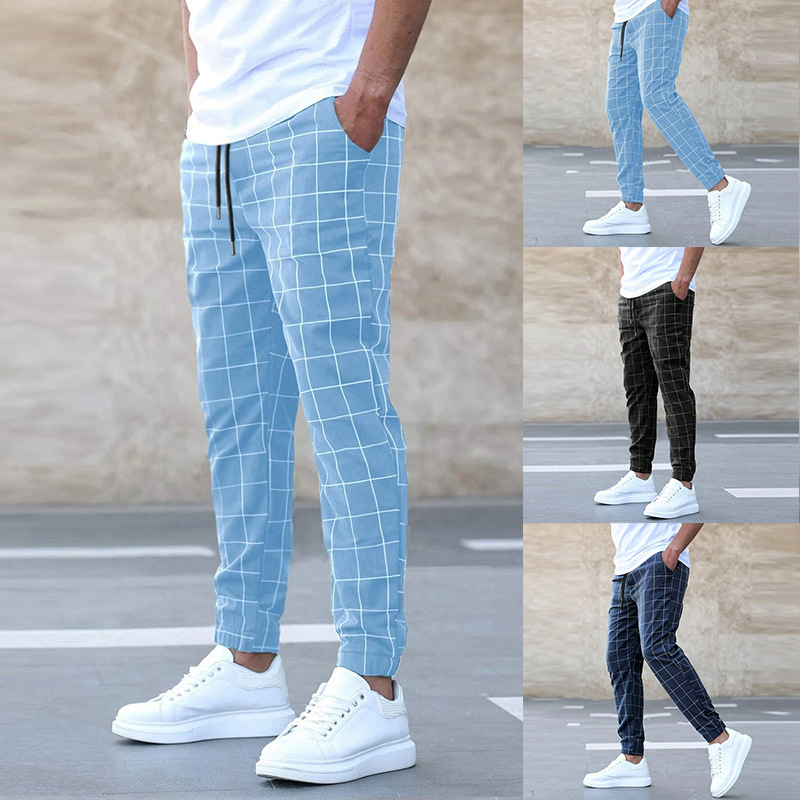 Jaxon - Stretch Plaid Pants with Pockets