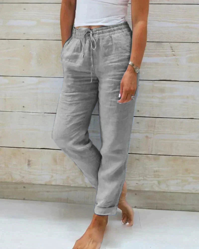 Linen Trousers Lightweight Loose Fit 100% Linen