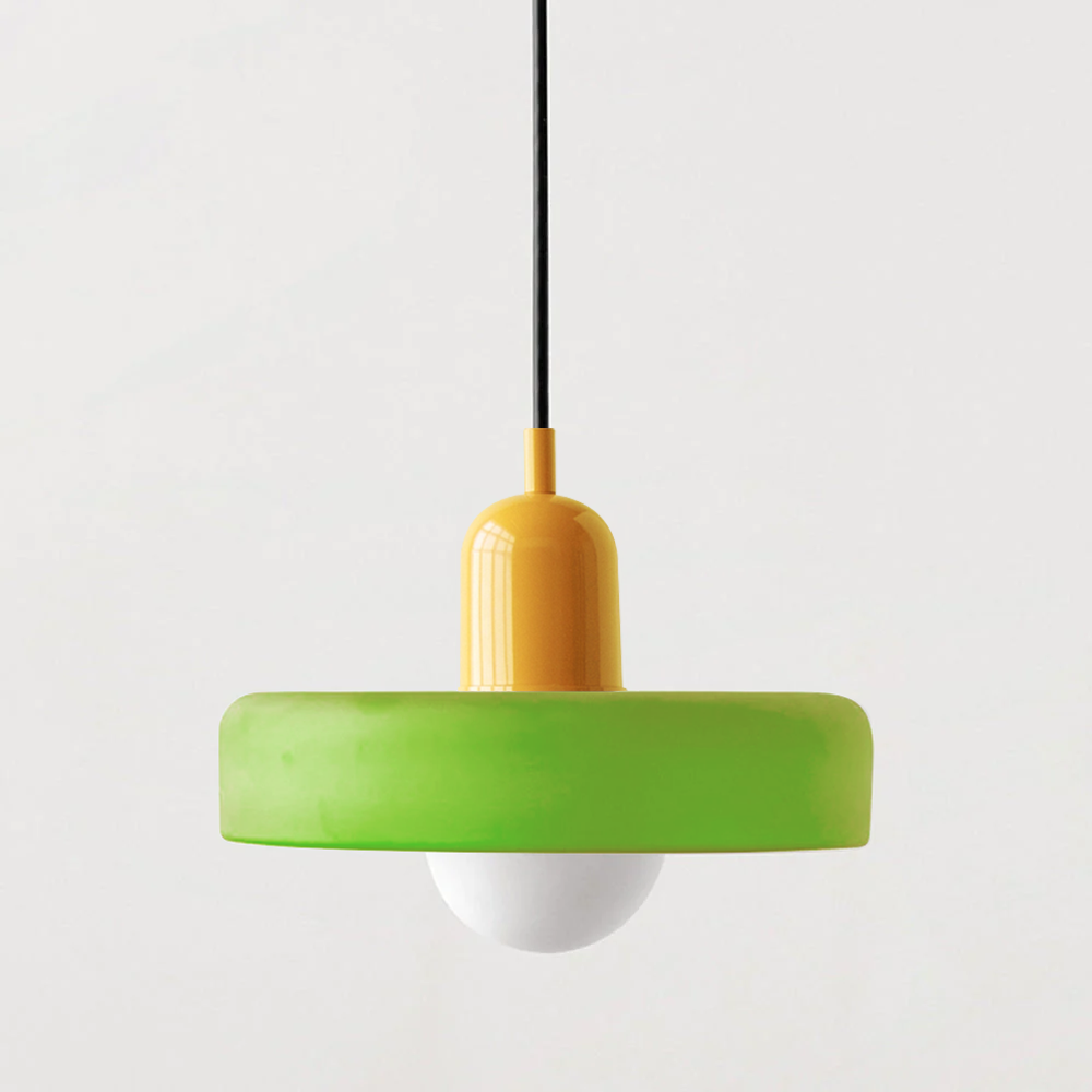 Liora Bauhaus Colored Glass Pendant Light With Adjustable Height