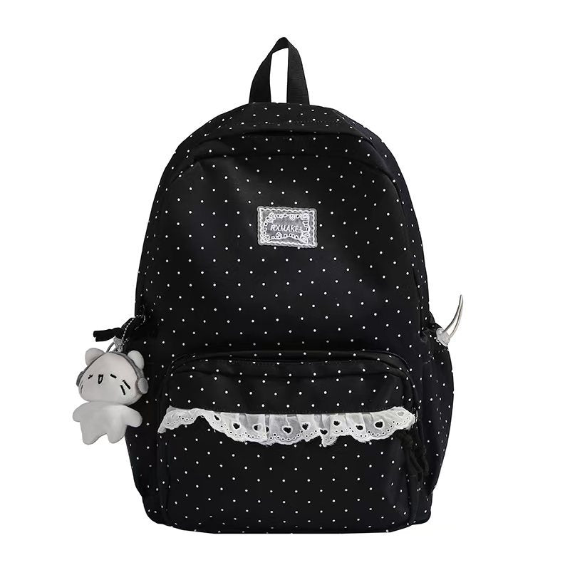Polka Dot Ruffled Backpack