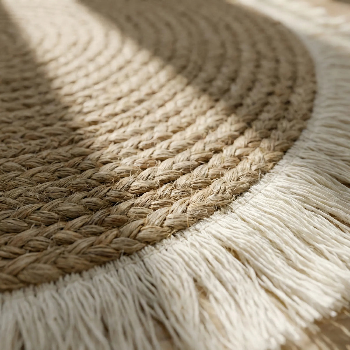 Round Braided Rug with Fringe