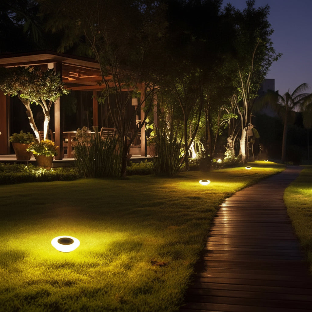 Éclairage solaire LED pour allée — conception étanche tous temps