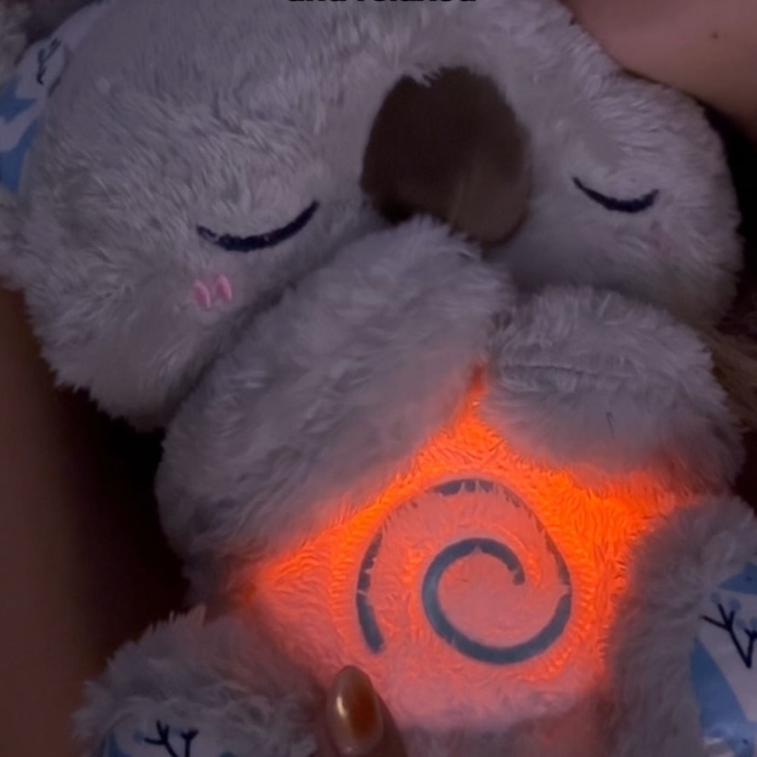 Soothing Koala Breathing Toy | Rhythmic Breathing Simulator | Tactile Haptic Sound Therapy Ultrasonic | Integrated LED Night Light | Weighted Plush Companion