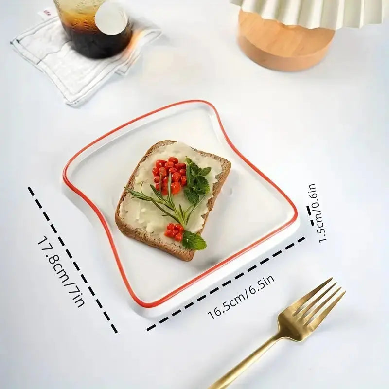 Assiette en céramique en forme de toast