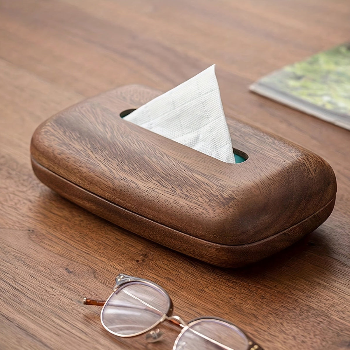 Walnut Tissue Box Holder – Elegant and Functional Design