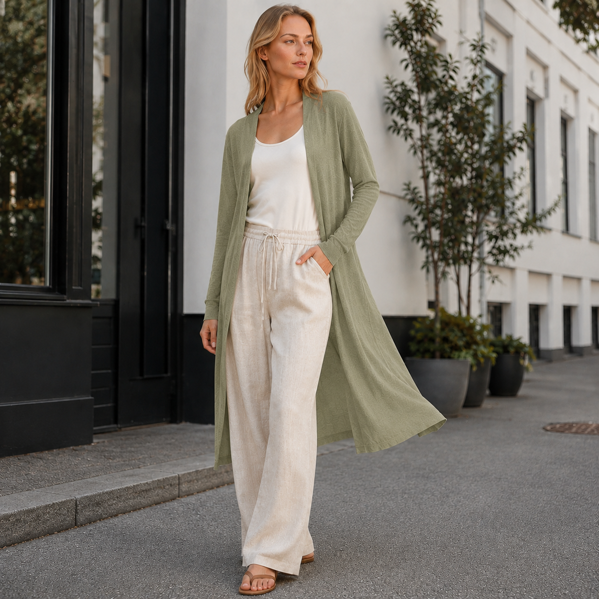 Cardigan long et chaud pour femme, idéal à superposer