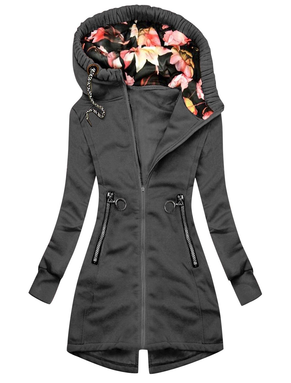 Veste de pluie imperméable à capuche pour femme avec imprimé floral - Idéale pour les activités en plein air