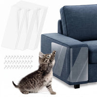 10-Pack Clear Cat Scratch Furniture Protectors for Couches and Doors with Twist Pins