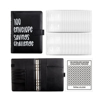 Classeur d’épargne à 100 enveloppes - organiseur budgétaire en similicuir