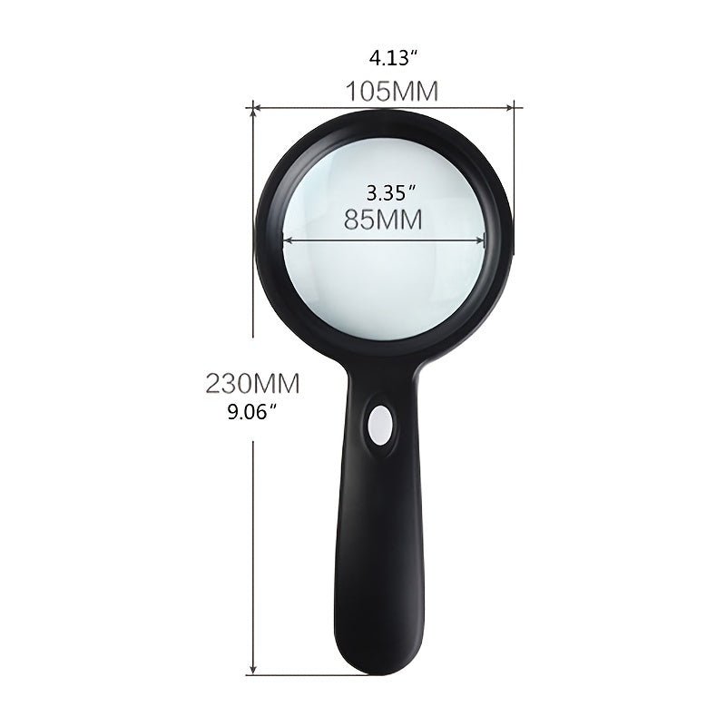 Loupe LED portative grossissant 10x avec poignée ergonomique et éclairage intégré