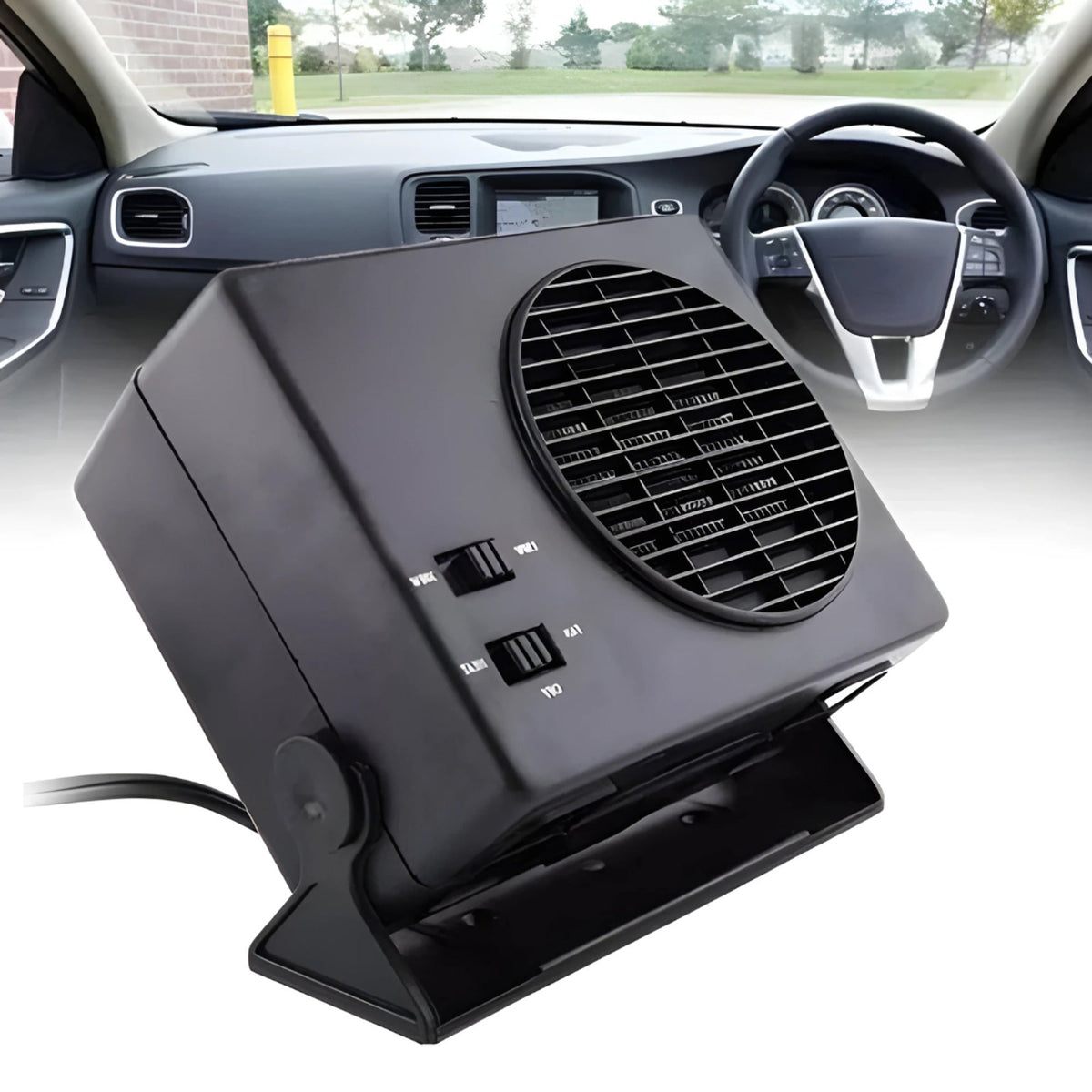 12V Portable Ceramic Car Fan Heater with Rapid Cabin Heating and Heat Modes