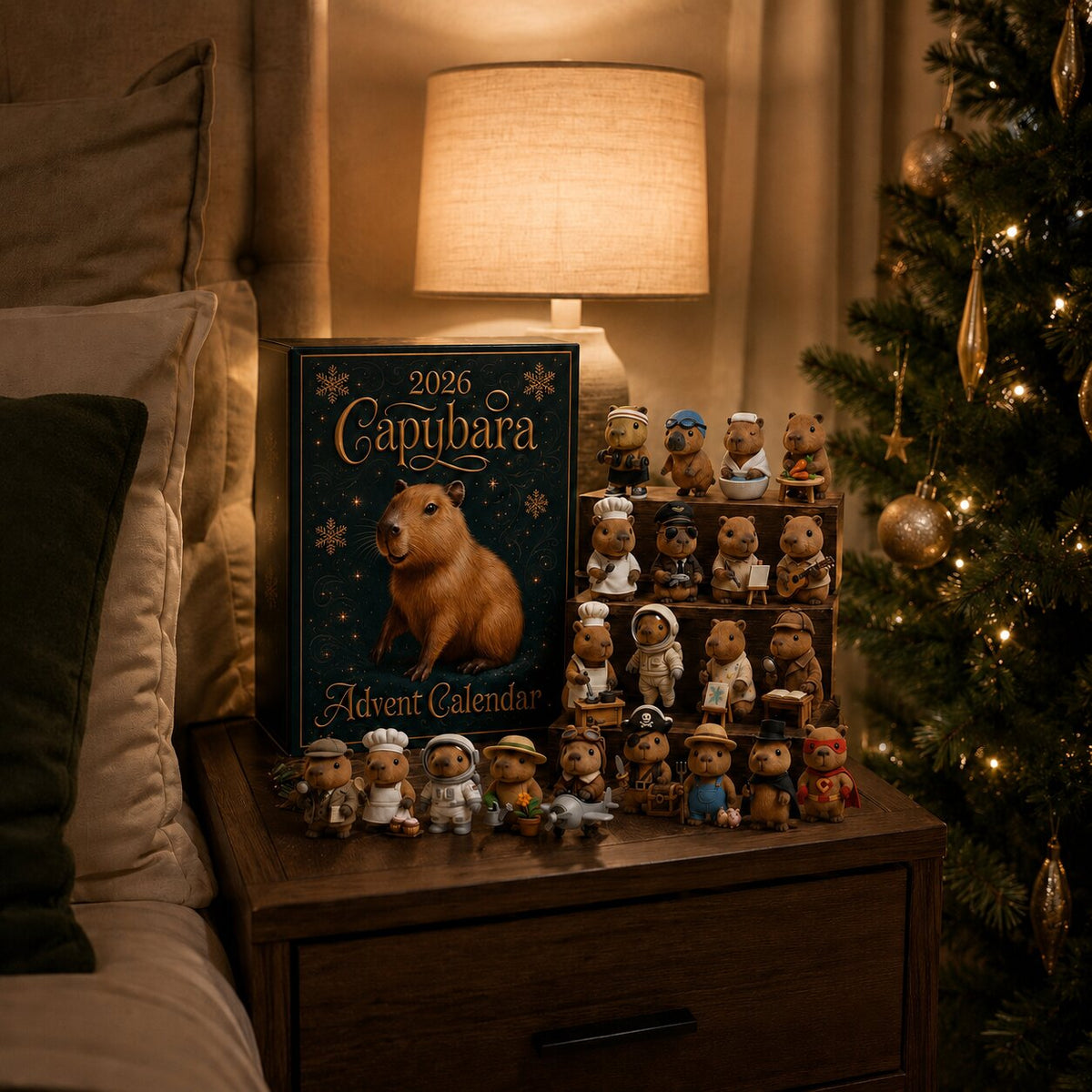 Calendrier de l'Avent 2026 sur le thème du capybara - Compte à rebours festif de 24 jours